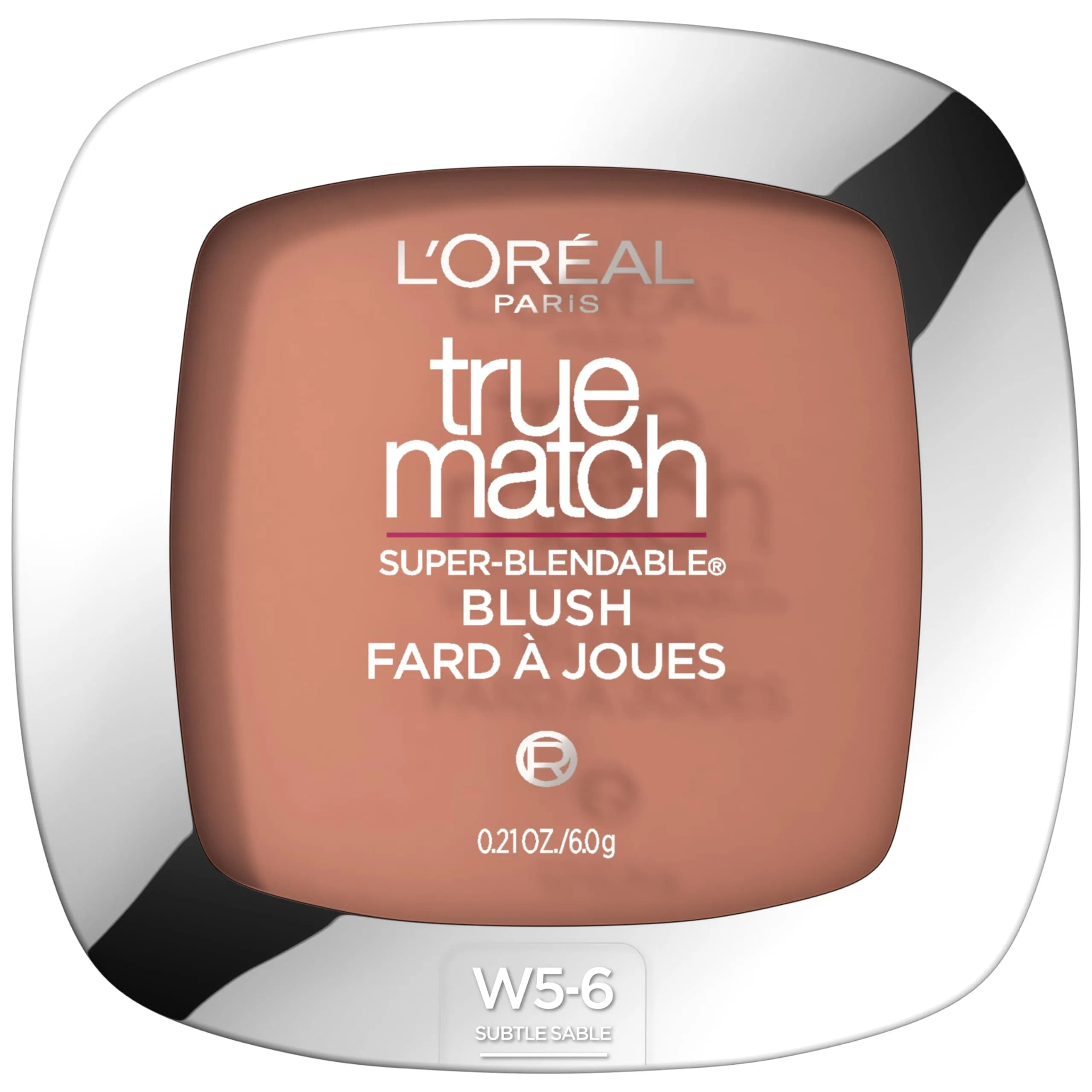 L'Oreal Paris True Match Super-Blendable Powder Blush, Barely Blushing, 6g (0.21 Oz) | Natural Radiant Finish — Subtle Sable , W5-6