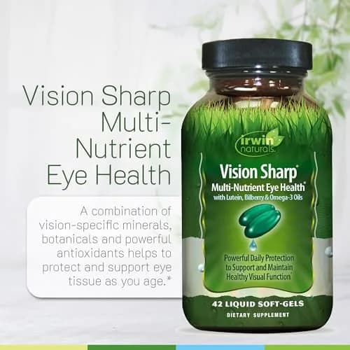 Irwin Naturals Vision Sharp Eye Support Formula 42 Liquid Soft-Gels | Supports Healthy Vision & Macular Nutrition thumbnail 5