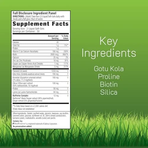 Irwin Naturals Longer, Stronger Hair & Nails Softgels | Biotin + Horsetail Silica for Hair & Nails Support thumbnail 2