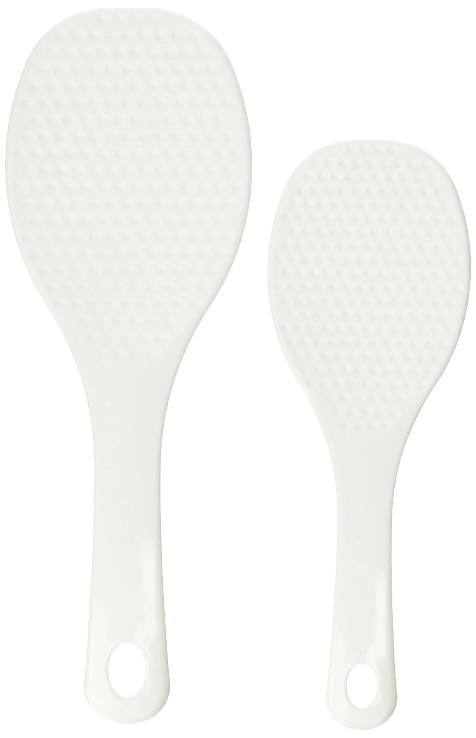 Inomata White Melamine Rice Paddle Set | 2-Piece Japanese Non-Stick Spoon - main product image