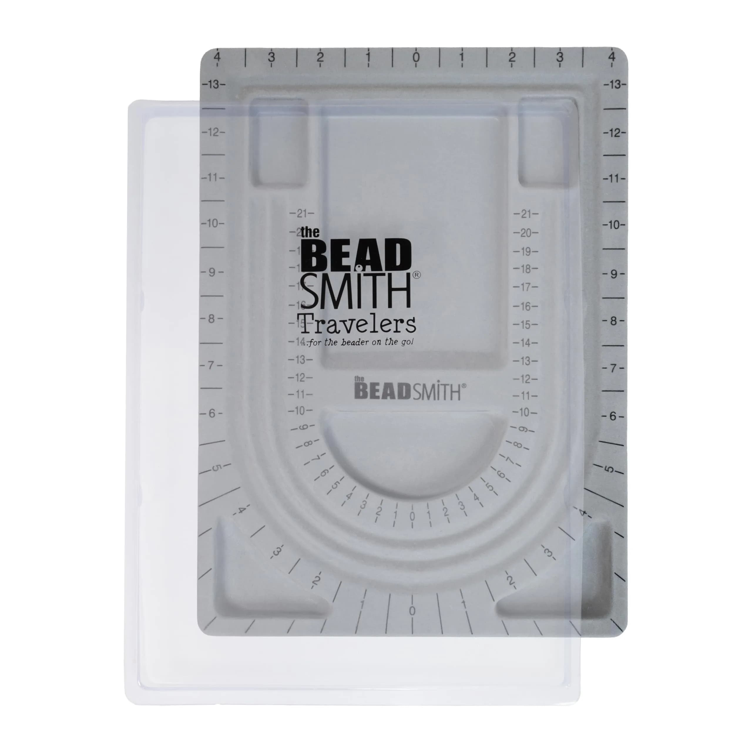 The Beadsmith Mini Bead Board Grey Flocked 17 cm (6.75 in) | Design Necklaces & Bracelets Anywhere — 28" - U Channel w/ Cover