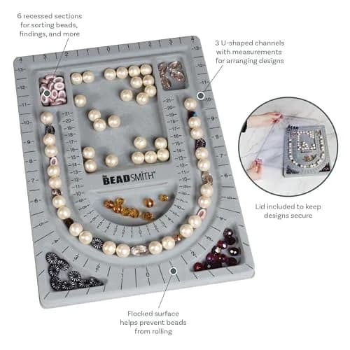 The Beadsmith Grey Flocked Bead Board with Cover, 34.9 cm (13.75 in) | Design Bracelets & Necklaces thumbnail 4