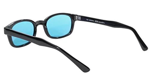 Pacific Coast Original KD's Biker Sunglasses Black Frame/Turquoise Lens | Wrap-Around UV Protection thumbnail 6