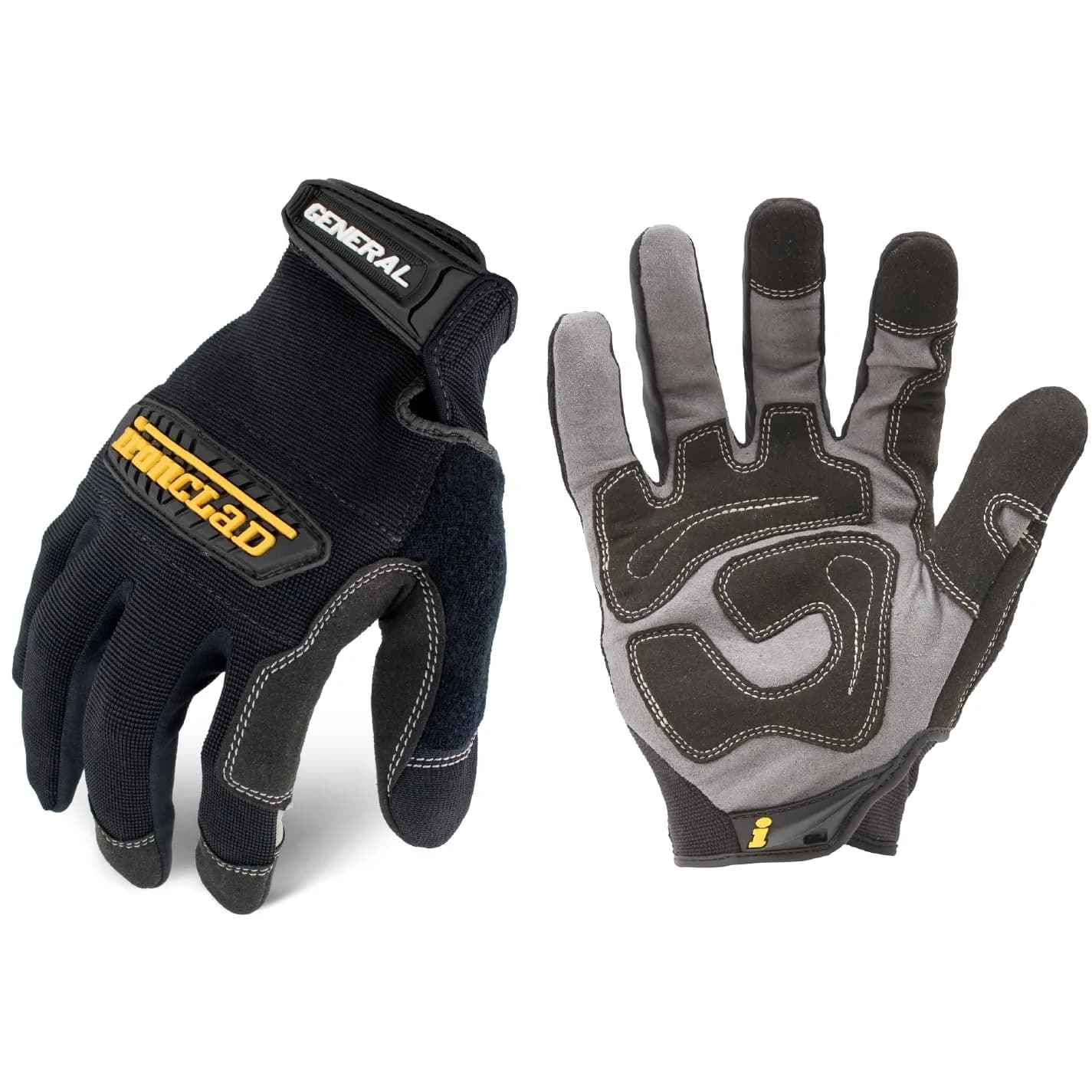 Ironclad General Utility Work Gloves GUG, Black X-Small (1 Pair) | ANSI Abrasion Level 3