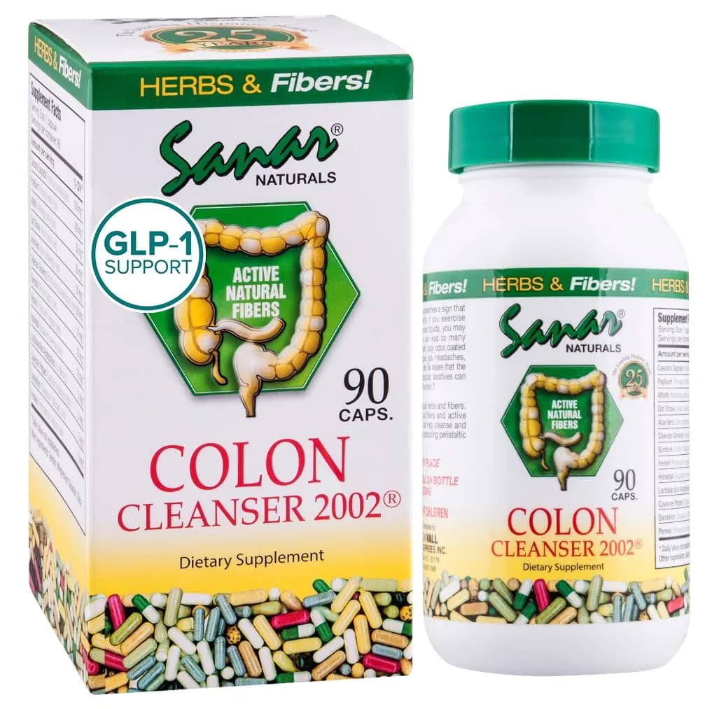 Sanar Naturals Colon Cleanse Psyllium Husk Fiber & Probiotics 90 Capsules | Digestive Wellness & Gut Balance - main product image
