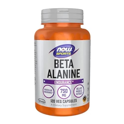 NOW Sports Beta-Alanine 750 mg | Delays Muscle Fatigue & Boosts Endurance, 120 Veg Caps thumbnail 1