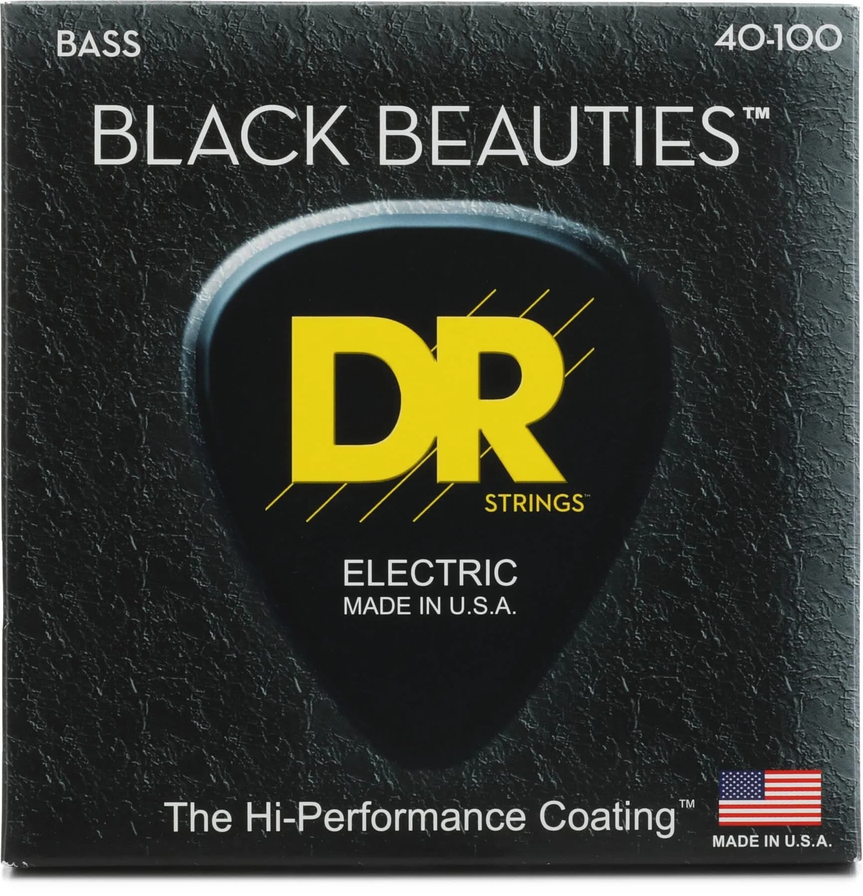 DR Strings Black Beauties Bass Guitar Strings Light 40-100 (4-String Set) | K3 Coated Stainless Steel - main product image