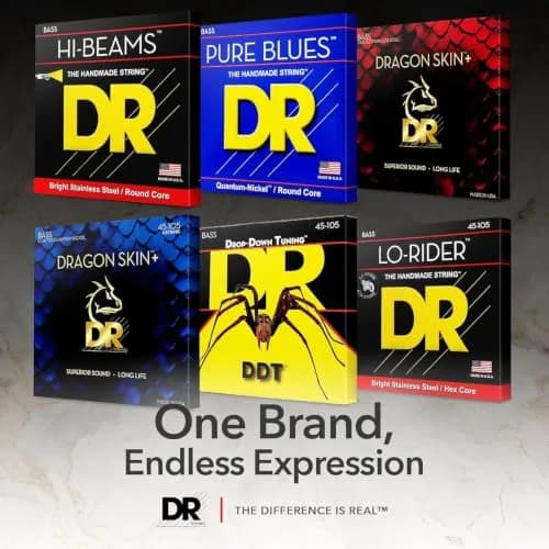 DR Strings Black Beauties Bass Guitar Strings Light 40-100 (4-String Set) | K3 Coated Stainless Steel thumbnail 8