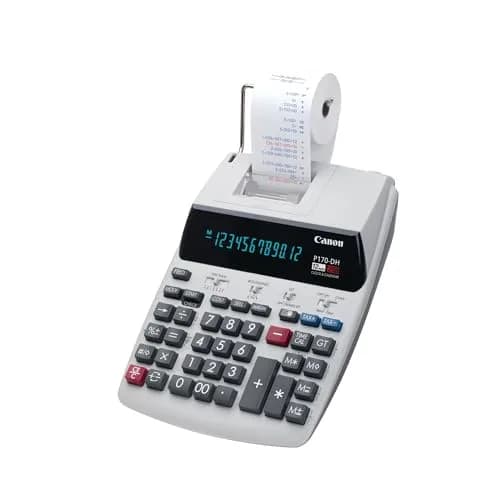 Canon P170-DH-3 Printing Calculator | Portable 12-Digit Business Tool with Tax & Currency Conversion thumbnail 1