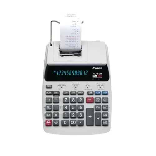 Canon P170-DH-3 Printing Calculator | Portable 12-Digit Business Tool with Tax & Currency Conversion thumbnail 2