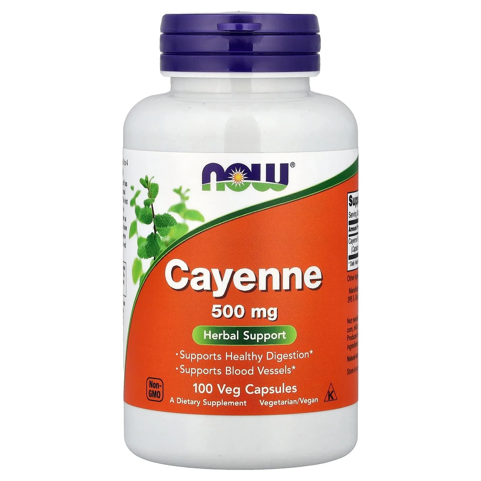 Now Foods Cayenne 500mg 100 Vcaps | Herbal Supplement for Detox & Circulation