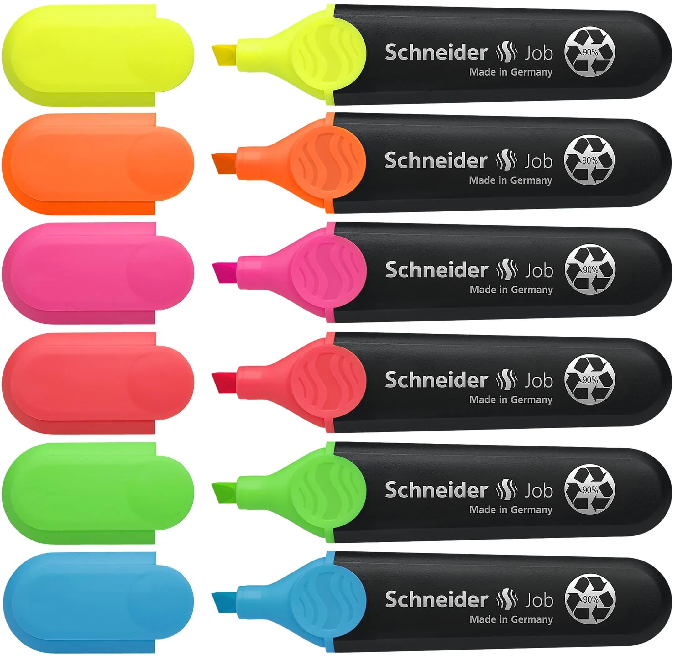 Schneider Job 150 Highlighters Assorted Colours | Chisel Tip, Refillable, Light-Resistant Highlighting - main product image