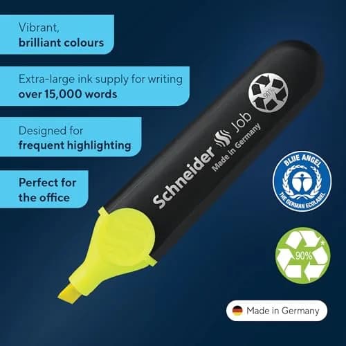 Schneider Job 150 Highlighters Assorted Colours | Chisel Tip, Refillable, Light-Resistant Highlighting thumbnail 2