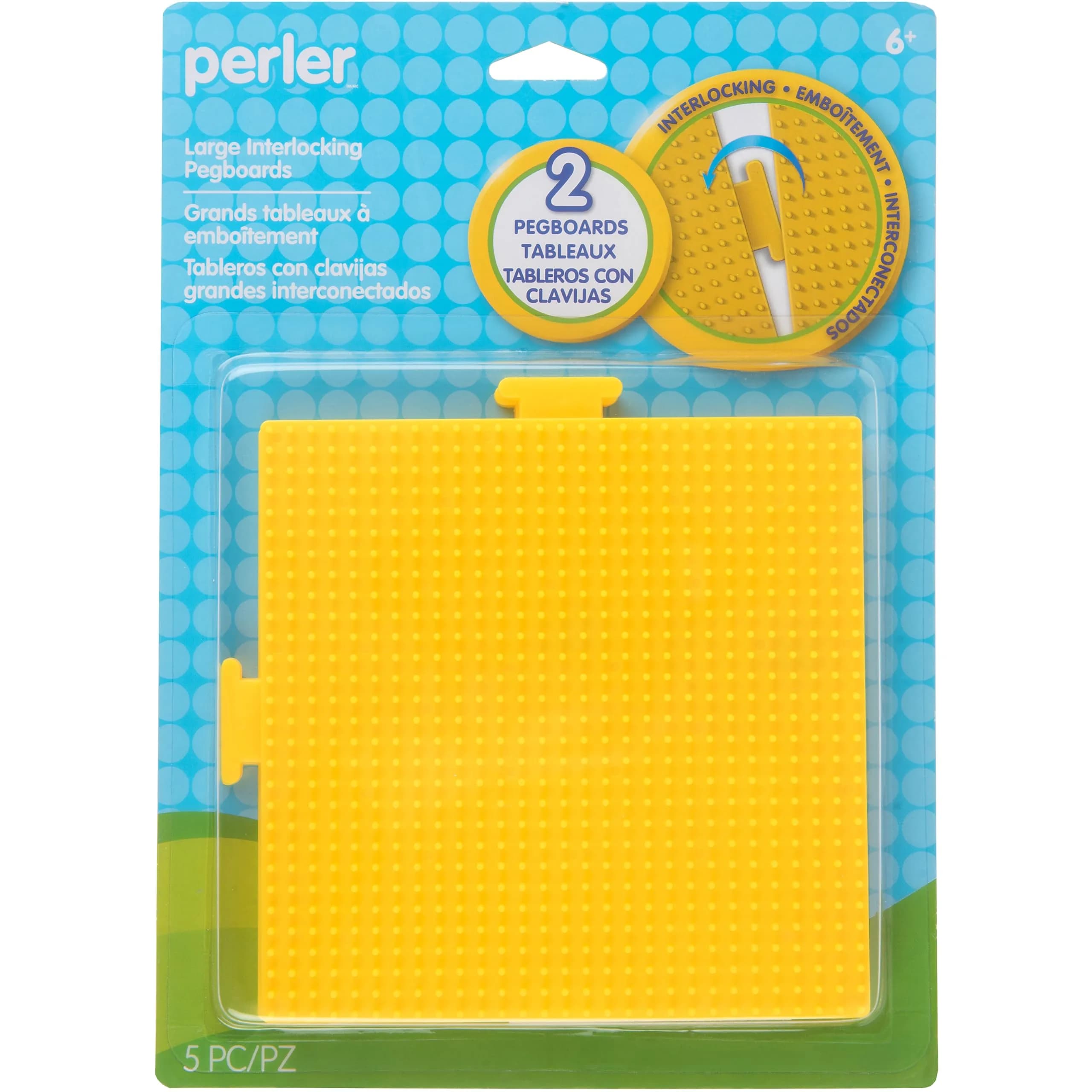 Perler Beads Yellow Square Pegboards 2pc | 5.7'' x 5.7'' Small for Creative Projects - main product image