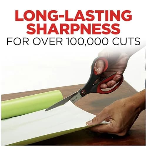 Scotch 8-Inch Precision Scissors | Ambidextrous Comfort Grip, Stainless Steel Blades thumbnail 4