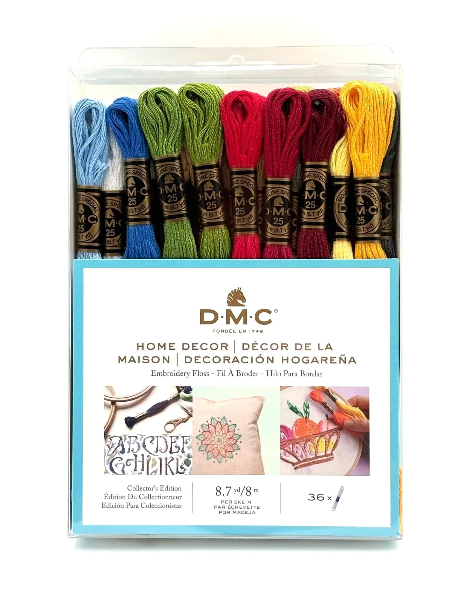DMC Home Decor Embroidery Floss Pack 8.7yd (245.7m) | 36 Skeins Multicolor Cotton Thread