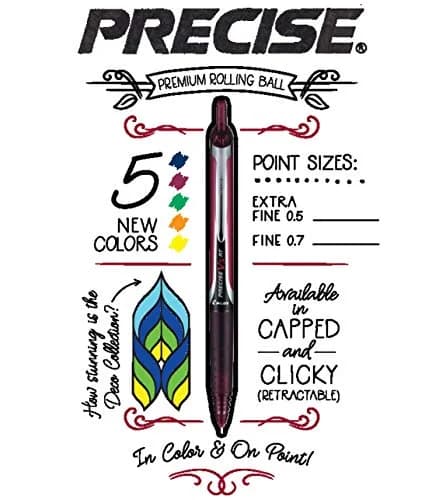 Pilot Precise V5 RT Rollerball Pens, Extra Fine 0.5mm Black, Pack of 2 | Smooth Ink Flow for Office & Journaling thumbnail 3