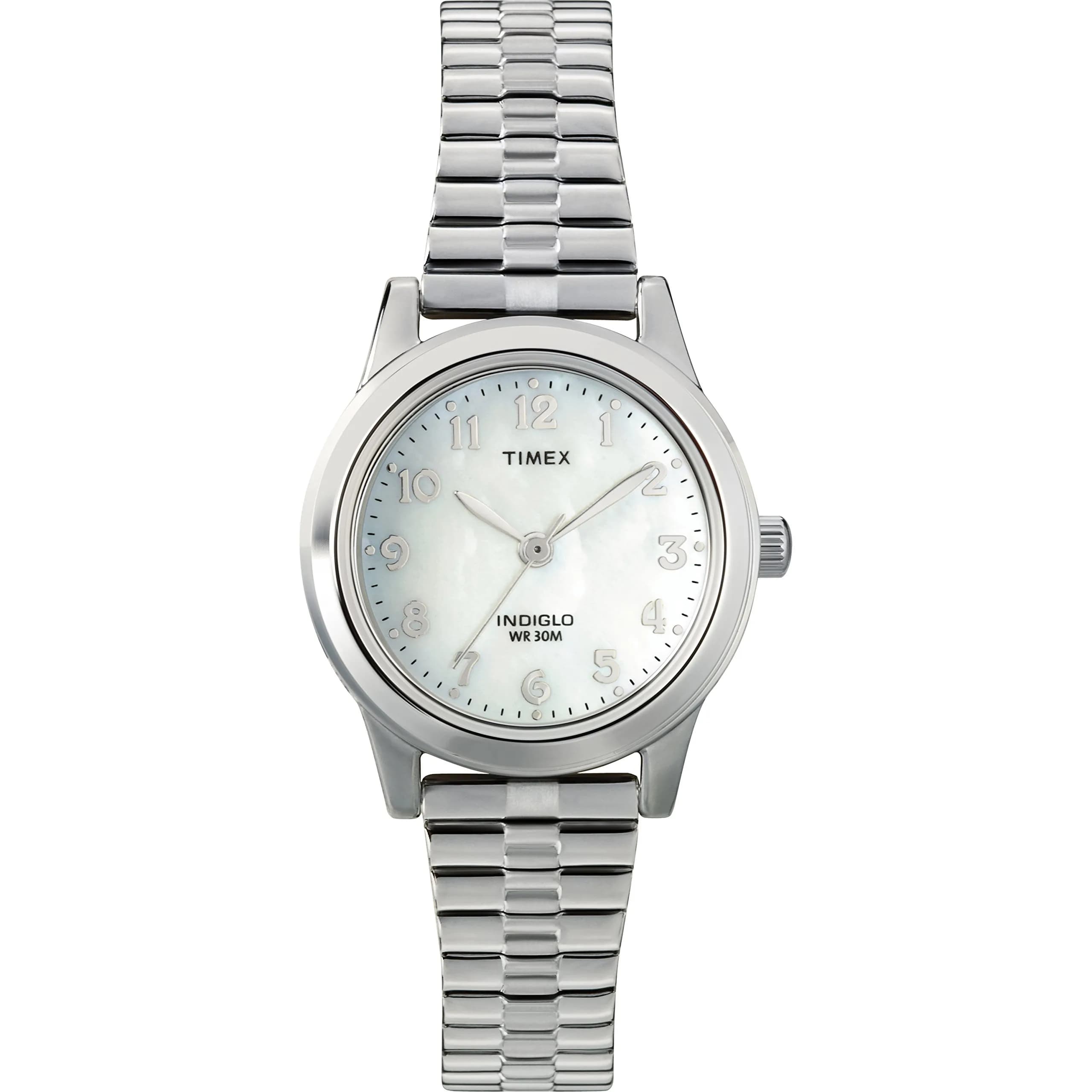 Timex Women's Essex Avenue Silver-Tone Stainless Steel Watch | Elegant 25mm Dial & Indiglo Light
