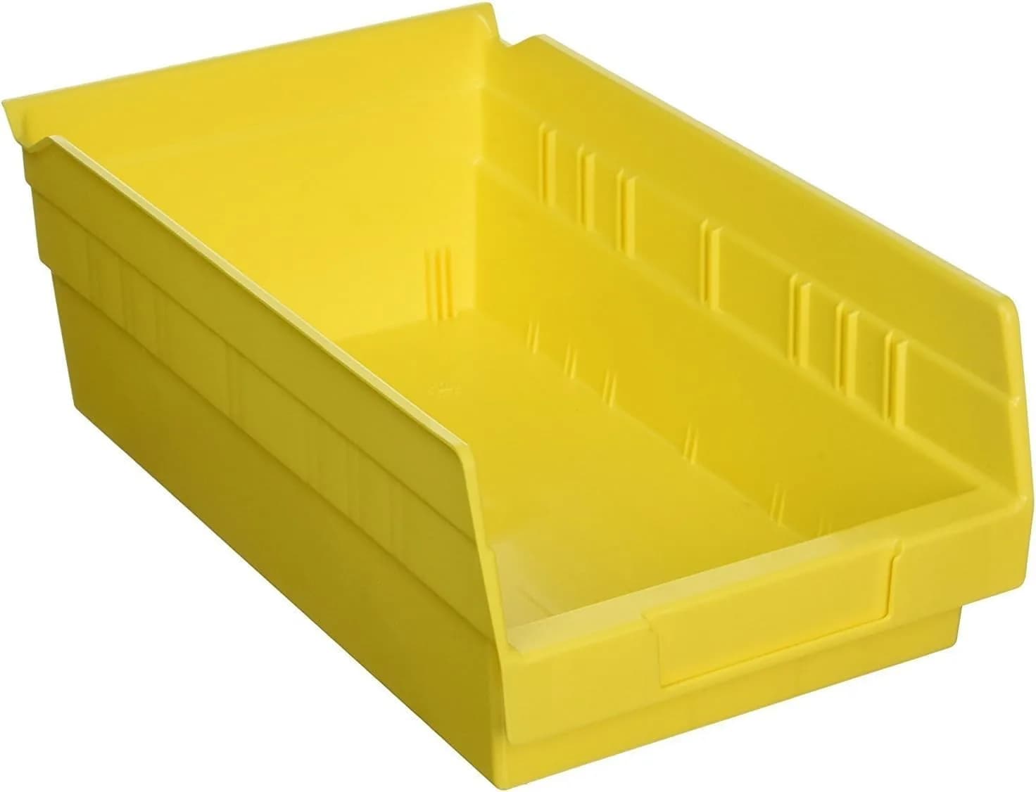 Akro-Mils Yellow Shelf Bins 12-Pack 16.9 L (0.6 cu ft) | Durable Industrial-Grade Plastic Storage Containers for Garage, Kitchen, and Closet Organization