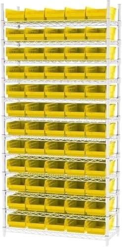 Akro-Mils Yellow Shelf Bins 12-Pack 16.9 L (0.6 cu ft) | Durable Industrial-Grade Plastic Storage Containers for Garage, Kitchen, and Closet Organization thumbnail 7