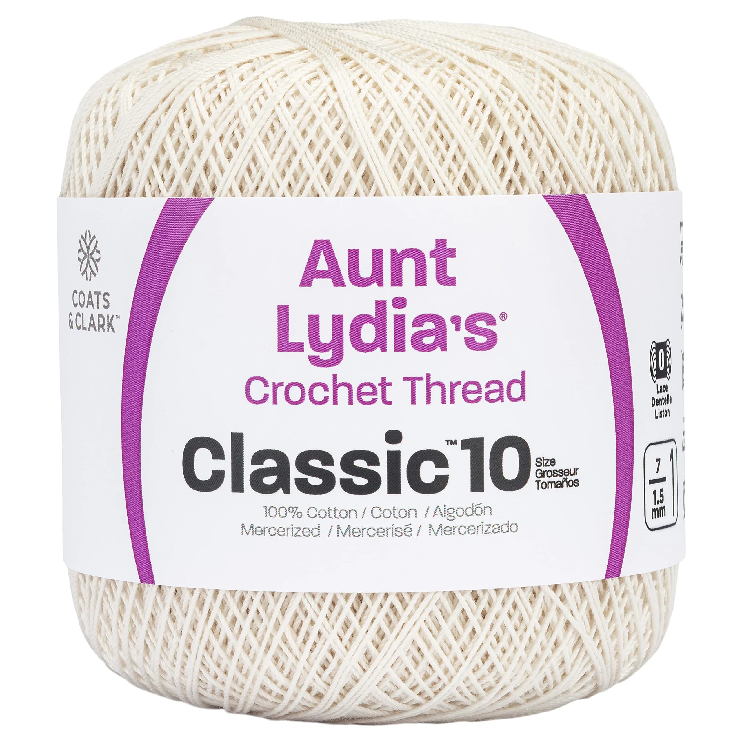 Red Heart Classic Crochet Thread Antique White 1200 Foot | Size 10 Bedspread Weight