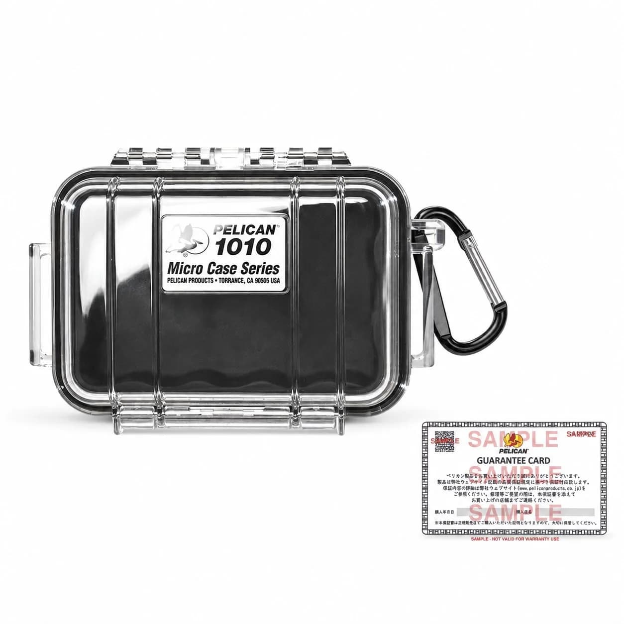 Pelican 1010 Micro Case Black/Clear 13.3cm (5.24" L x 3.23" W x 2.05" H) | IP67 Water Resistant, Crushproof, Dustproof - main product image