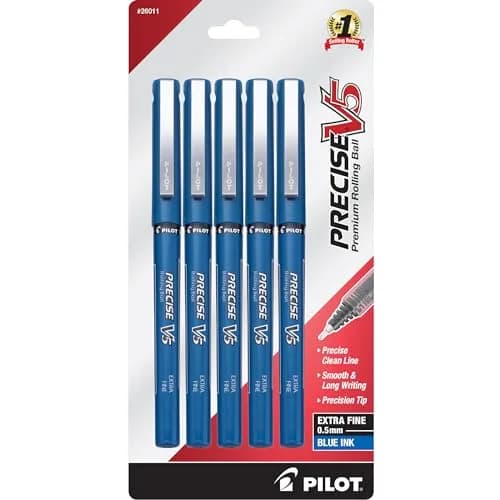 PILOT Precise V5 Extra Fine Point 0.5 mm Blue Pens | Smooth, Accurate & Fade-Resistant thumbnail 1