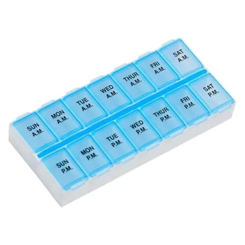 EZY DOSE Weekly AM/PM Pill Organizer Medium Case 14 Compartments | Pill Dispenser thumbnail 1