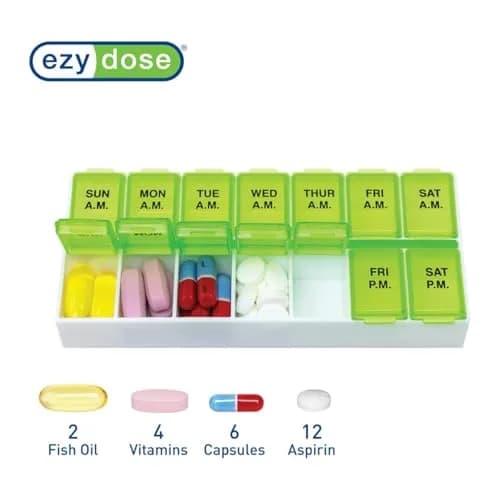 EZY DOSE Weekly AM/PM Pill Organizer Medium Case 14 Compartments | Pill Dispenser thumbnail 4