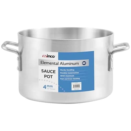 Winco 20 qt Elemental Aluminum Sauce Pot | Commercial-Grade 18.93L (20 Quarts) Capacity thumbnail 1