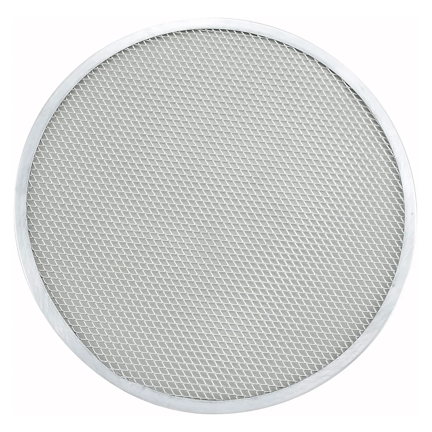 Winco 14-inch (35.56 cm) Aluminum Seamless Pizza Screen | Commercial Grade for Crisp Crusts - main product image