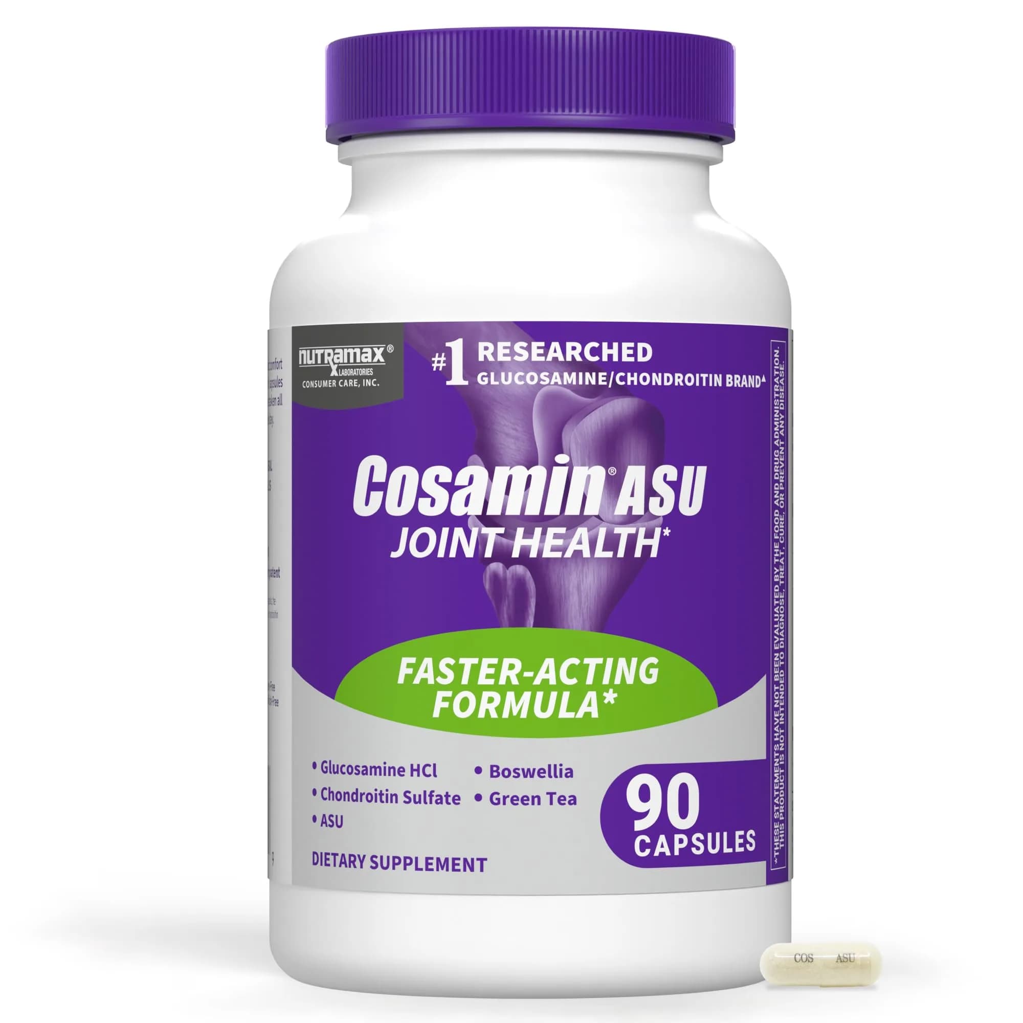 Nutramax Cosamin ASU Joint Health Supplement 90 Capsules | Faster-Acting Formula with Glucosamine, Chondroitin, ASU, and Boswellia