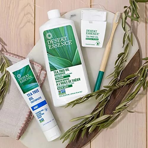 Desert Essence Tea Tree Oil Mouthwash 16 fl oz | Alcohol-Free Spearmint Oral Care thumbnail 6