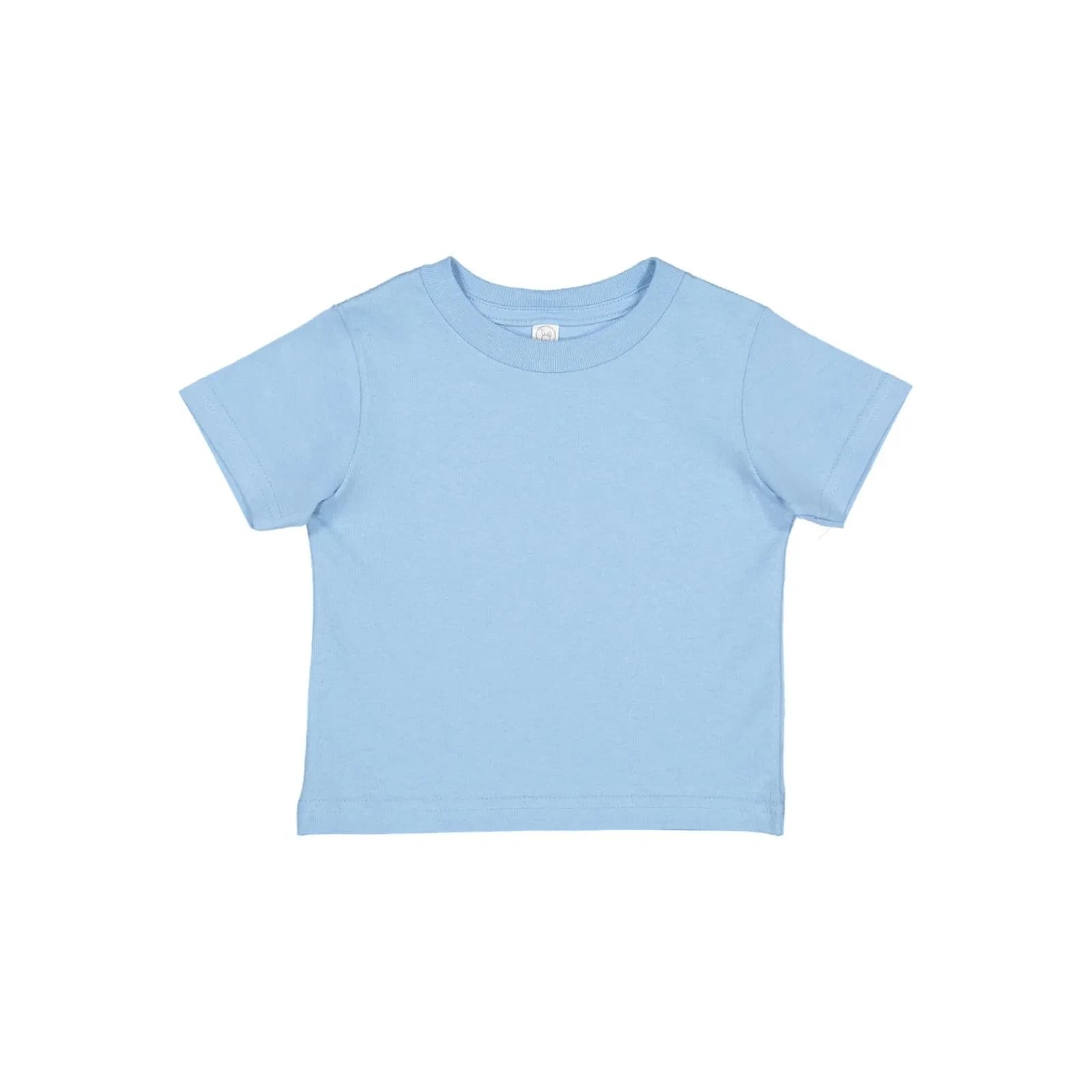 RABBIT SKINS Infant 100% Cotton Jersey Short Sleeve Tee Light Blue 12 Months | Soft & Breathable for Everyday Wear