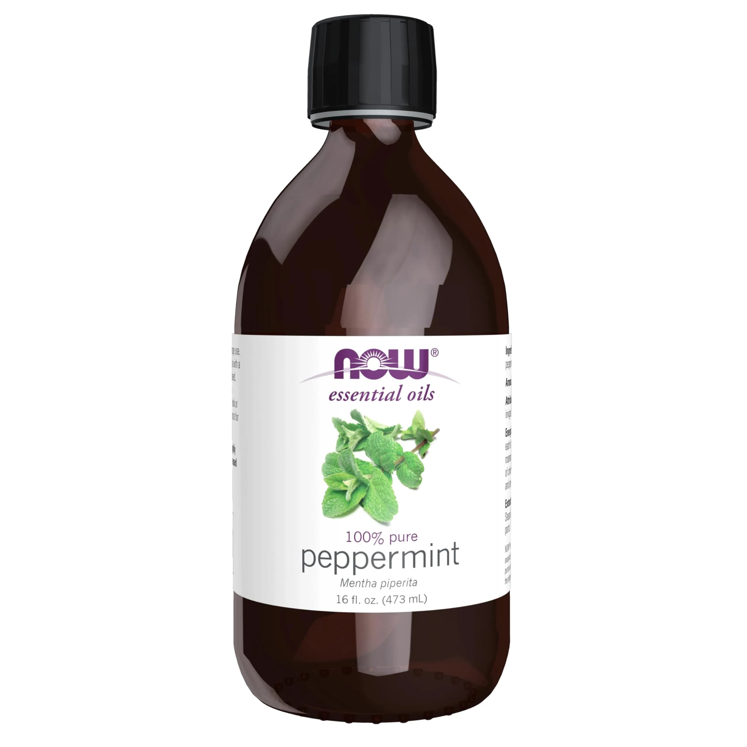 NOW Peppermint Essential Oil 30ml (1 fl Oz) | Steam Distilled, Undiluted, Revitalizing — 16 Fl Oz