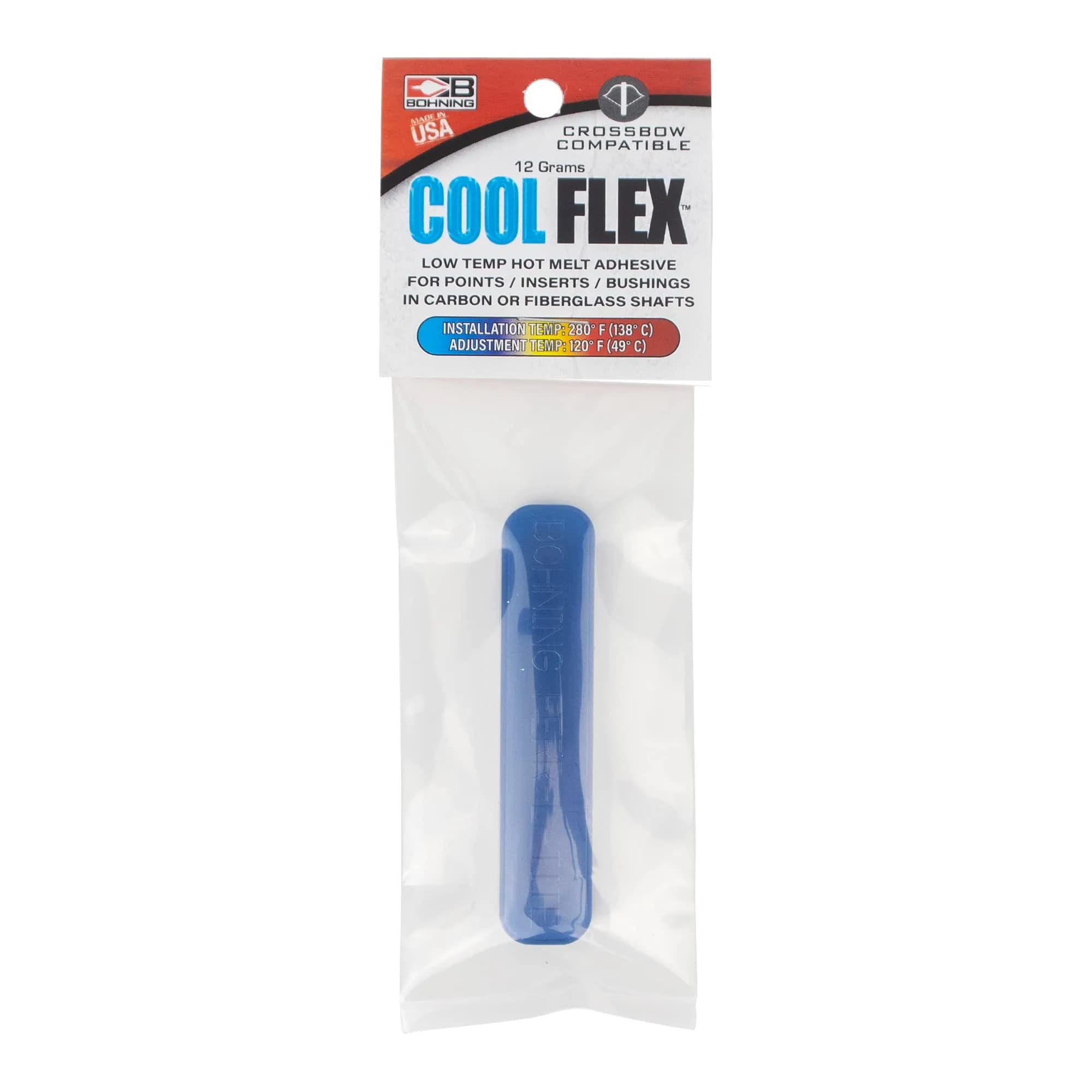 Bohning Ferr-L-Tite Cool Flex Hot Melt Adhesive Stick 12g (0.42 oz) | Bonds Points & Inserts to Carbon Shafts - main product image