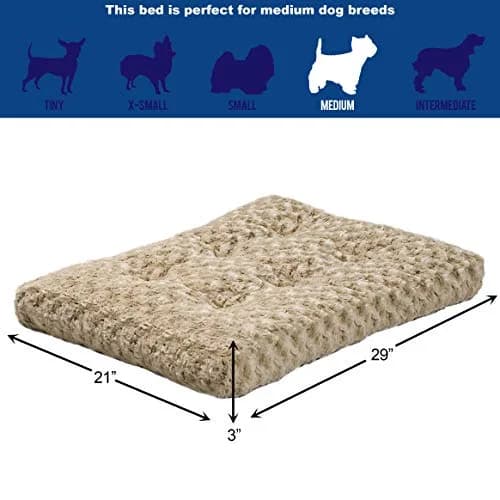 MidWest Homes for Pets Medium Mocha Ombré Swirl Plush Pet Bed 71cm x 51cm (28" x 20") | Cozy Crate Mat for Dogs & Cats thumbnail 4