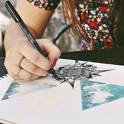 Sharpie Felt Tip Medium Point Black Pens, Drawing & Writing Pens | 4 Count (Pack of 1) thumbnail 2