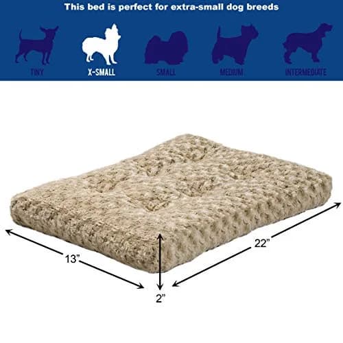 MidWest Homes for Pets XS QuietTime Deluxe Mocha Ombré Swirl Plush Pet Bed | Machine Washable, Non-Skid Bottom, Soft Crate Mat for 22-inch Crates thumbnail 2