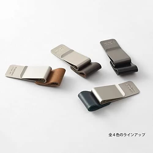 Midori Traveler's Notebook Pen Holder M Black | Clip-On Leather & Metal Design for Pens up to 12mm thumbnail 5
