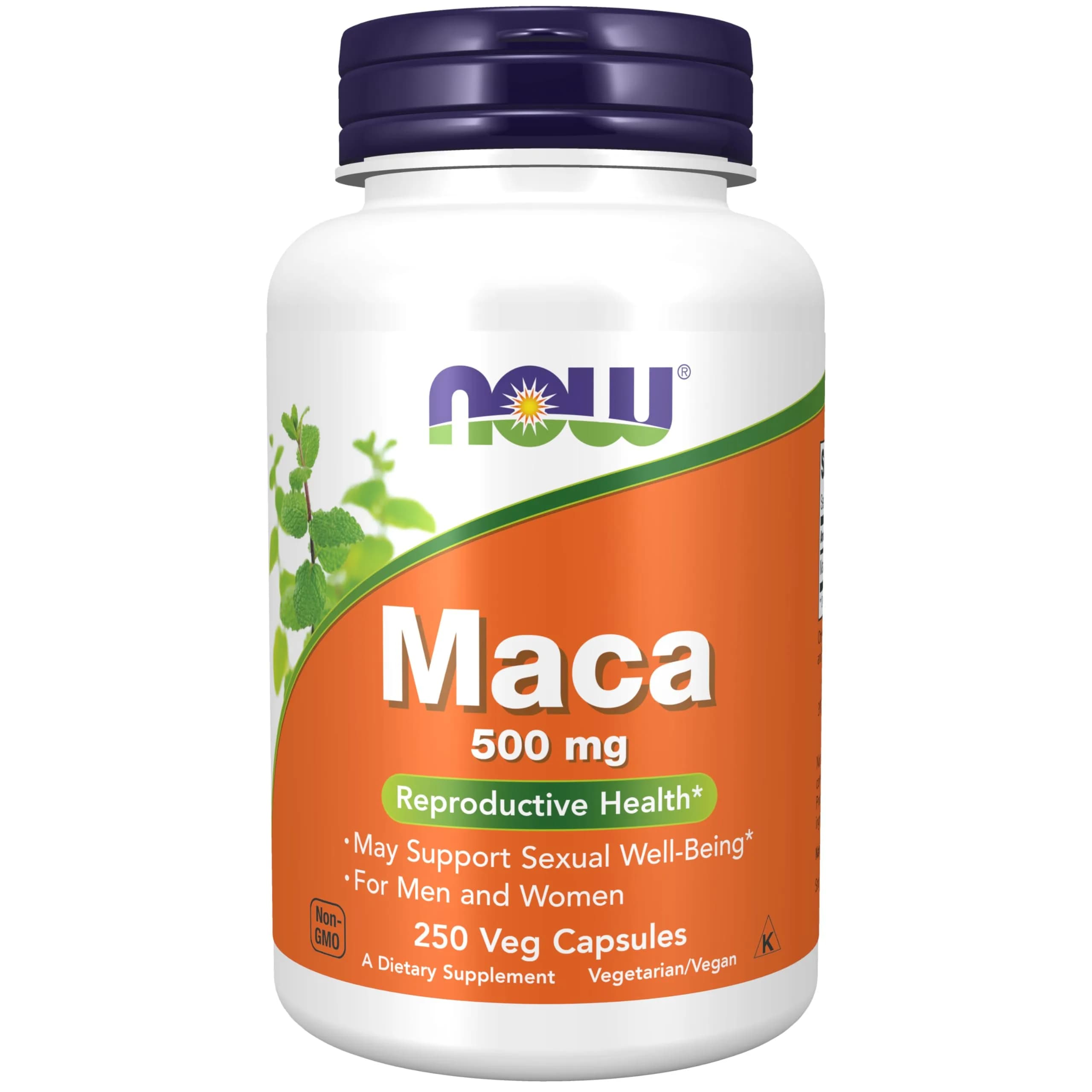 NOW Maca 500 mg Unisex Reproductive Health 250 Veg Caps | Supports Energy & Well-Being - main product image