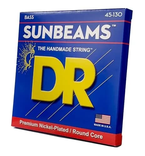 DR Strings Sunbeam Round Core 5-String Bass Guitar Strings 45-130 | Warm Tone, Smooth Feel thumbnail 1