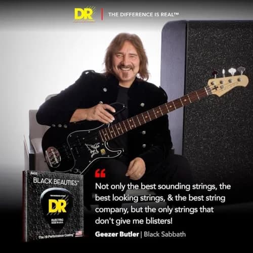DR Strings BLACK BEAUTIES Coated Steel Bass Strings (40-120) — 5 Strings, Long-Lasting Tone & Bold Style thumbnail 6