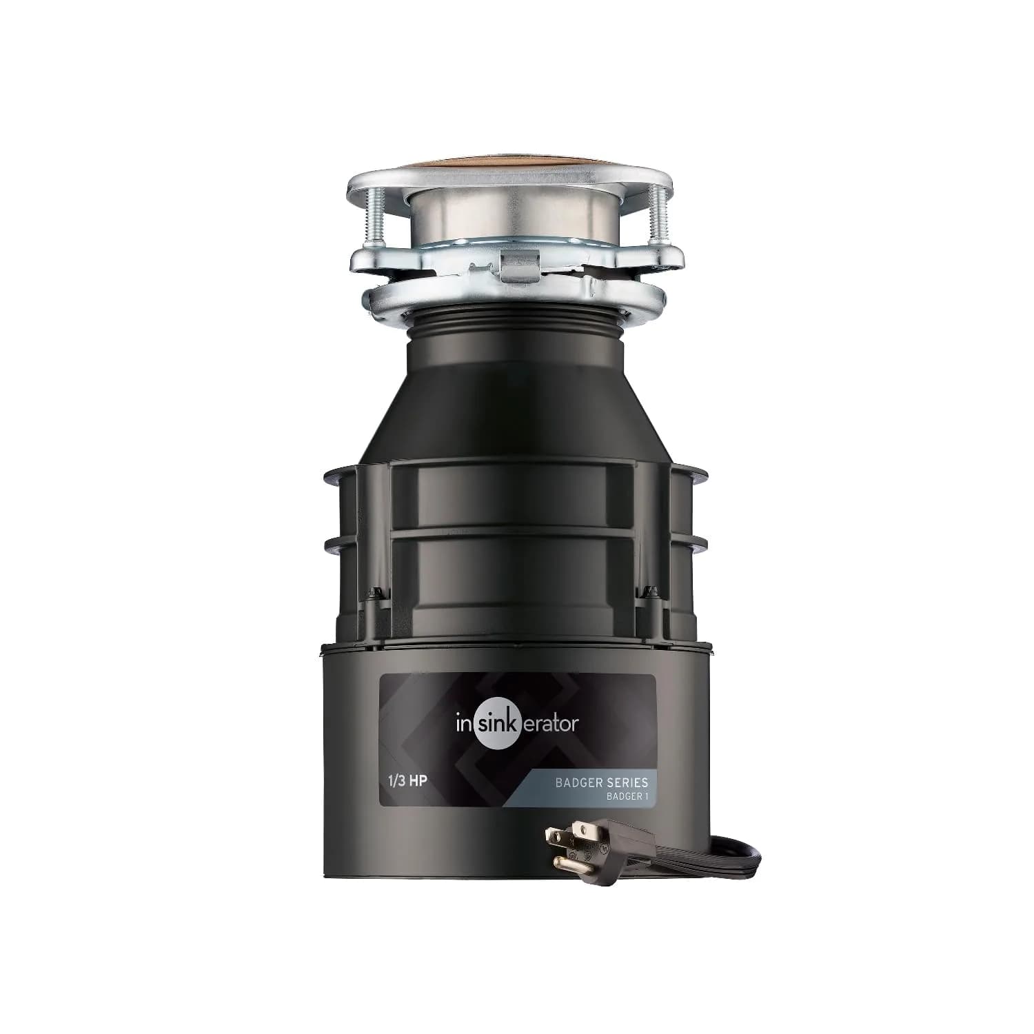 InSinkErator Badger 1 Garbage Disposal with Power Cord, Standard Series 1/3 HP Continuous Feed Food Waste Disposer, Badger 1 W/C thumbnail 1