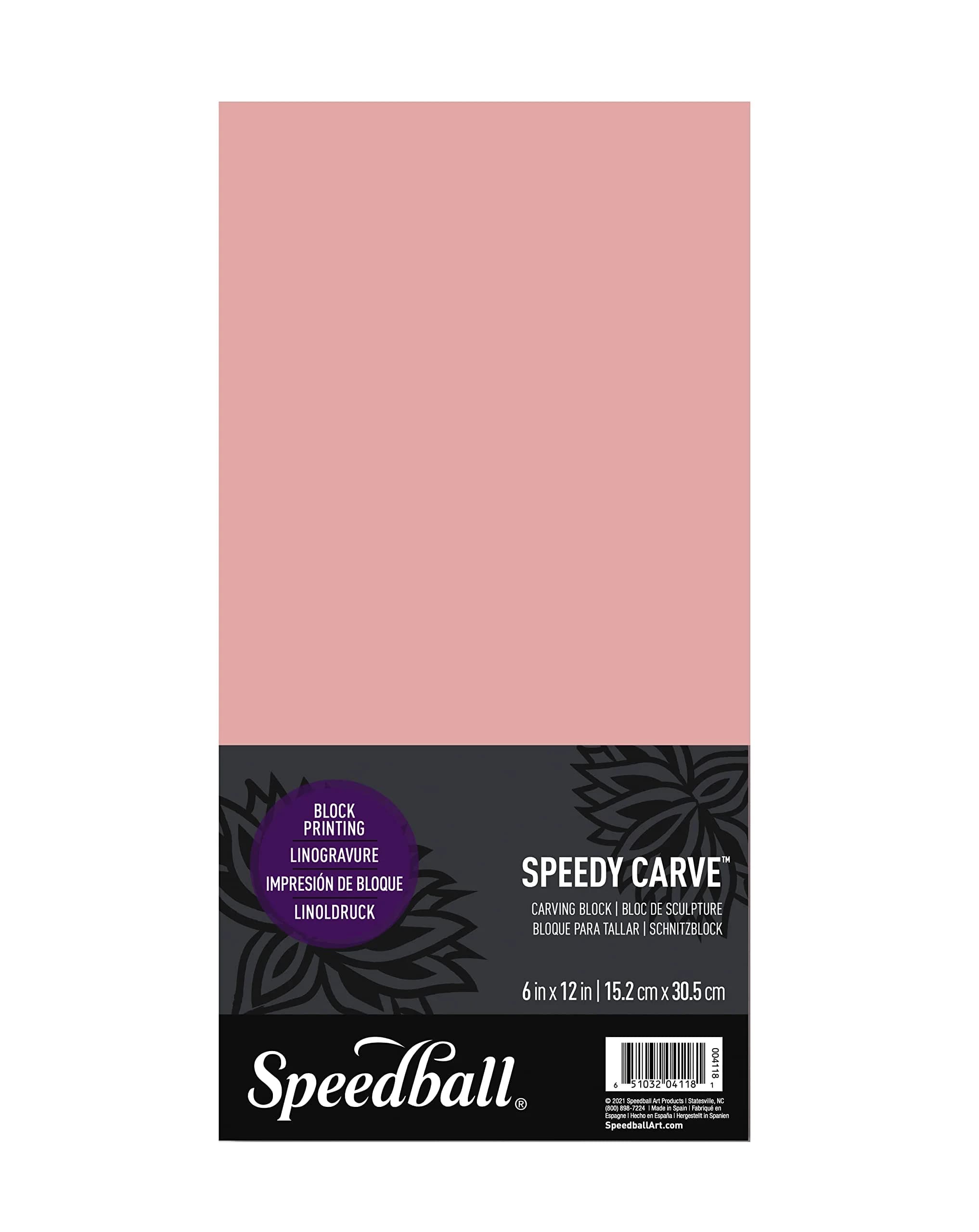 Speedball Speedy Carve Block 6 x 12 inch Pink | Easy Carving for Custom Stamps — Pink