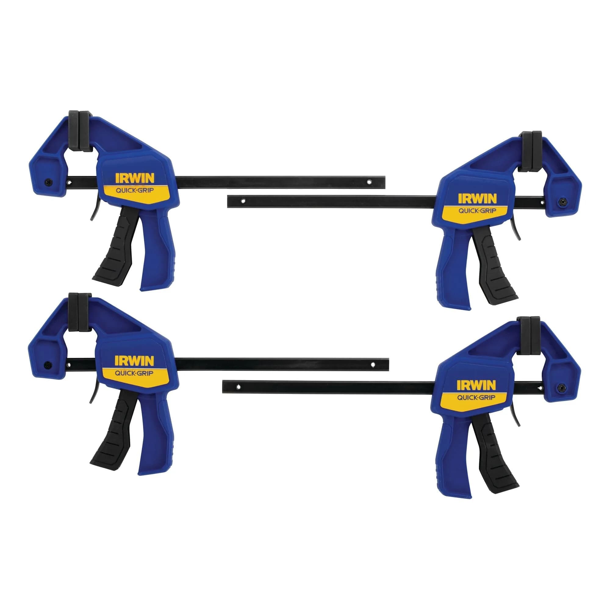 IRWIN Quick-Grip 1964758 One-Handed Mini Bar Clamp 4 Pack, 6 inch (15.24 cm) | Secure Woodworking Hold