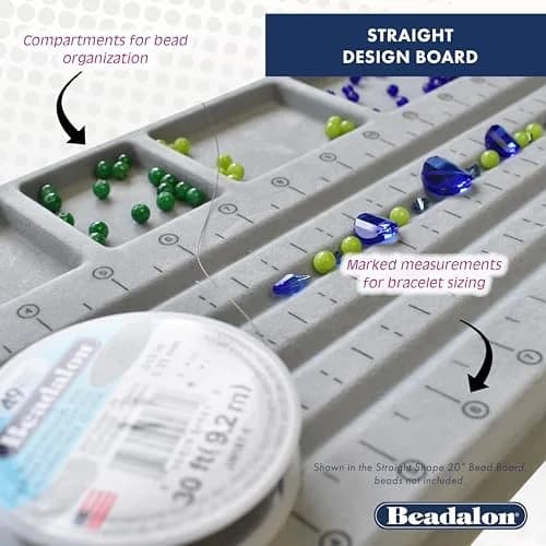 Beadalon 20-inch Straight Bead Board with Storage Bins | Jewelry Making & Bracelet Design Tool thumbnail 4