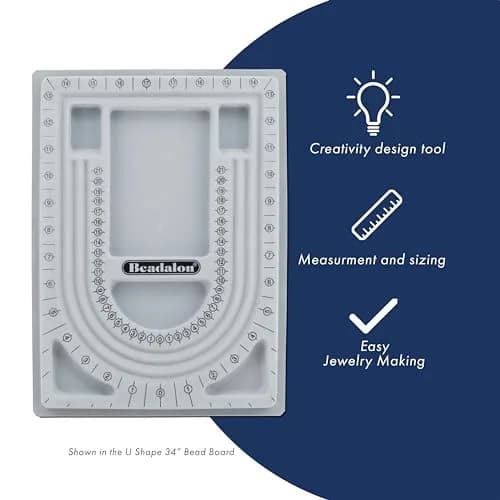 Beadalon 20-inch Straight Bead Board with Storage Bins | Jewelry Making & Bracelet Design Tool thumbnail 2