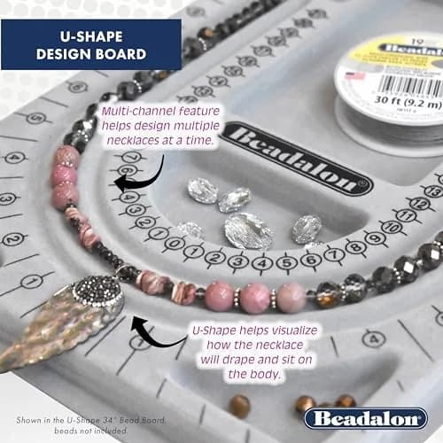 Beadalon 20-inch Straight Bead Board with Storage Bins | Jewelry Making & Bracelet Design Tool thumbnail 3