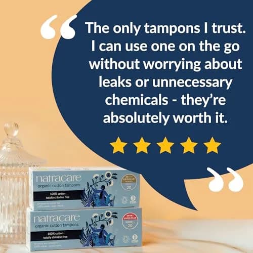 natracare Organic Tampons 20 Count | All Cotton, Unscented, Non-Applicator thumbnail 4